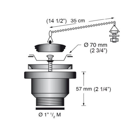 Scandvik Sinks - Drains & Fittings Sink Drain w/ Stopper_Additional1