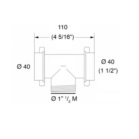 Scandvik Sinks - Drains & Fittings T Connector For 1-1/2" Pipe_Additional1