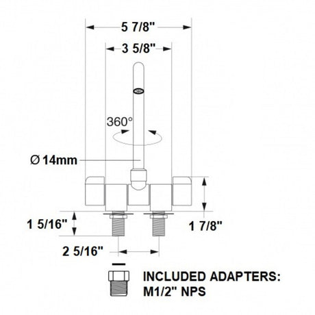 Scandvik Faucets - Folding Mixer w/ High Reach Spout - White Powder Coat_Additional1