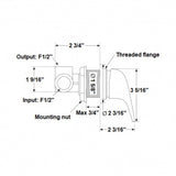 Scandvik Shower Valves - Single Lever Shower Mixer - x3 1/2" Hose Barb Fittings_Additional1