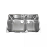 Scandvik Sinks - Double Satin Finish 18/10 SS (3/4" Flange Width - Under Mount) Small Sink on Right