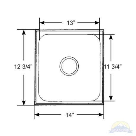 Scandvik Sinks - Rectangular Satin Finish 18/10 SS (1/2" Flange Width)_Additional1