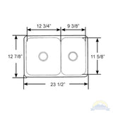 Scandvik Sinks - Double Satin Finish 18/10 SS (1/2" Flange Width - Under Mount)_Additional1