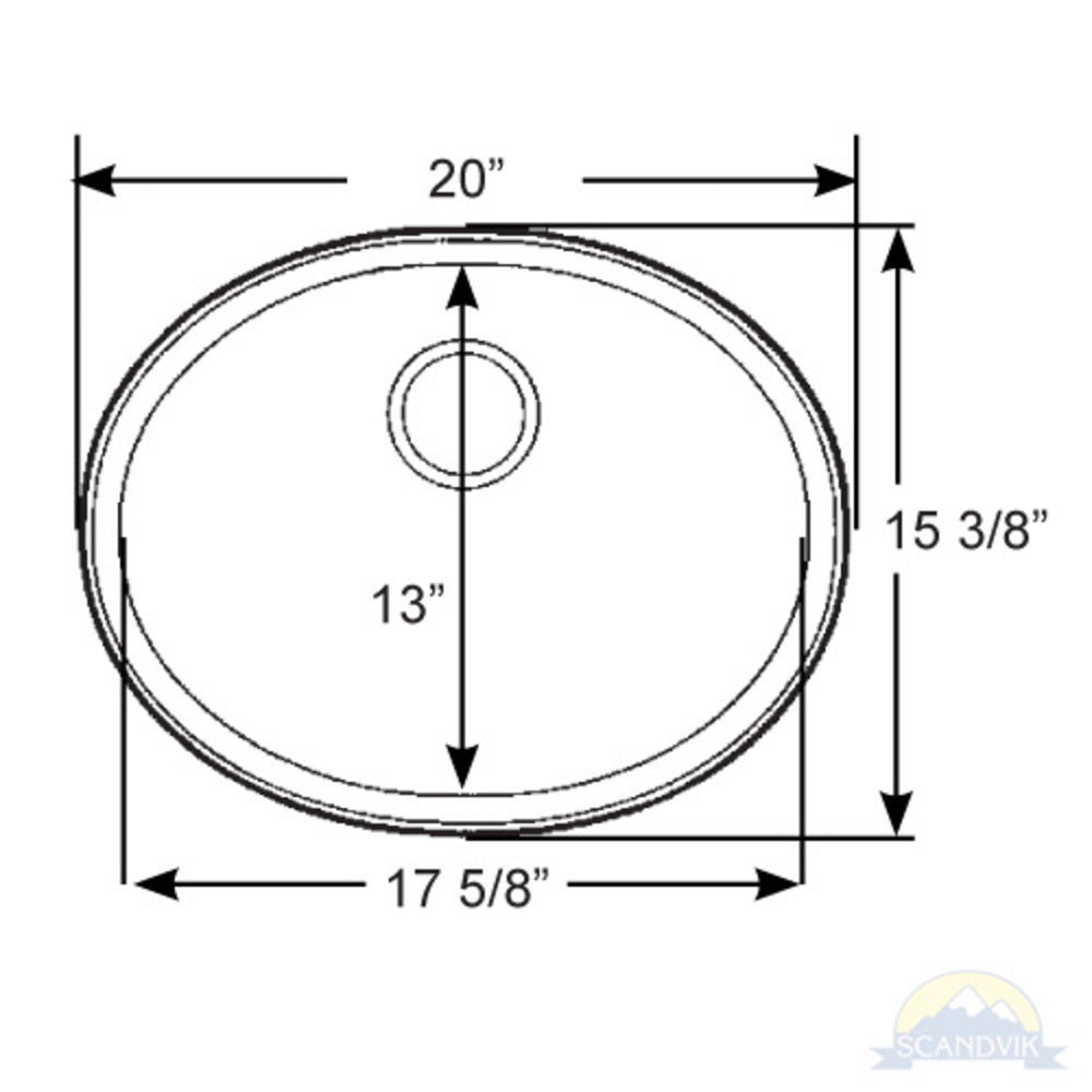 Scandvik Sinks - Basin Mirror Finish 18/10 SS (1-1/8" Flange Width) - Oval_Additional1