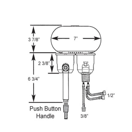 Scandvik Showers - Transom Push Button w/ Mixer - White Handle, cup & cap w/ 6' White Hose_Additional1