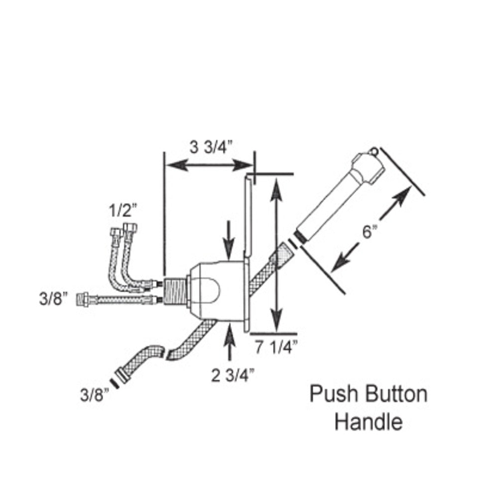 Scandvik Showers - Transom Push Button w/ Mixer - White Handle, cup & cap w/ 6' White Hose_Additional2