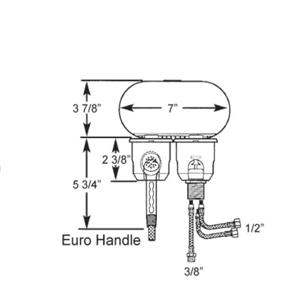 Scandvik Showers - Transom Euro Trigger w/ Mixer - White Handle, cup & cap w/ 6' White Hose_Additional1