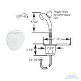 Scandvik Showers - Transom Composite Recessed - Chrome Handle w/ 10' White Hose 1/2" NPS-F_Additional1