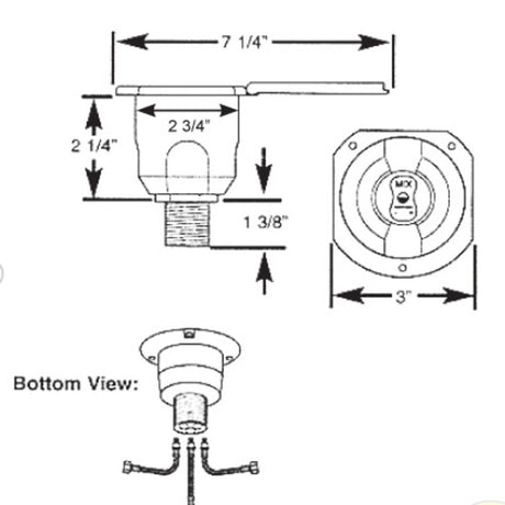 Scandvik Showers - Transom SS Recessed Mixers - White composite cup w/ mixer_Additional1