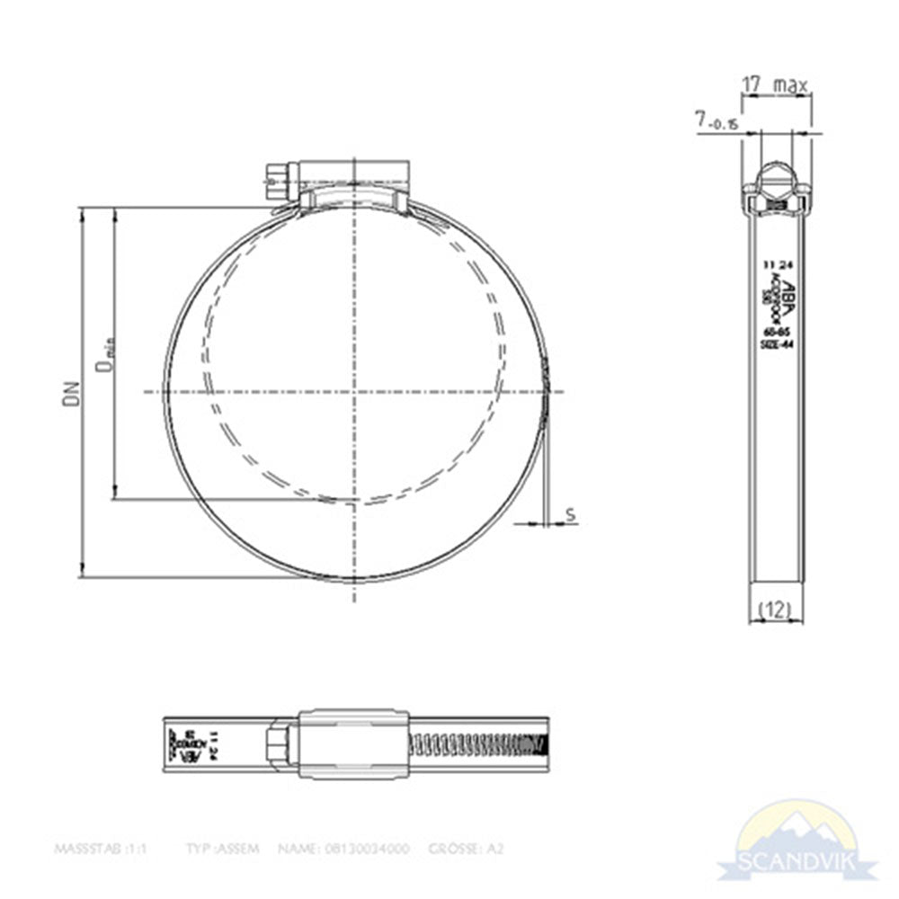 Scandvik ABA Original Clamps (W5) 316 SS - SAE Size 3 (10 units package)_Additional1