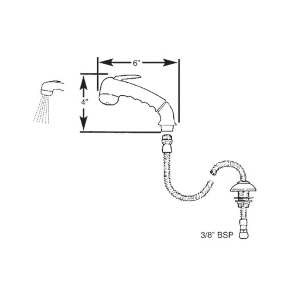 Scandvik Sprayers - Euro Elbow White Sprayer w/ 6' White Hose_Additional2