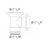 Scandvik Sinks - Drains & Fittings T Connector For 1-1/2" Pipe_Additional1