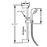 Scandvik Shower Rails & Kits - Aqua Fina Shower System and Mixing Bridge w/ Triangle knob_Additional1