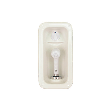 Scandvik Shower Boxes - Vertical Single Lever Mixing Valve - White sprayer w/ White Hose