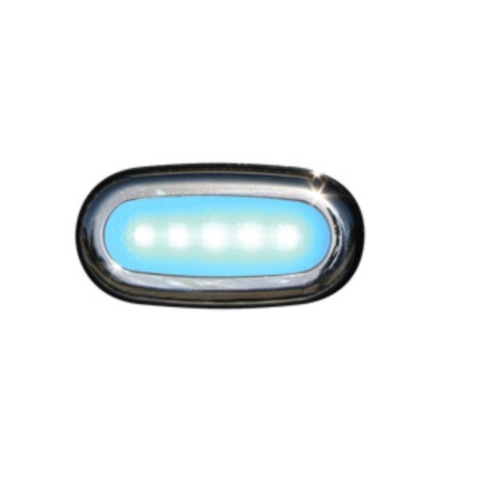 Scandvik Courtesy Lights - O-5 Surface Mount - Blue - SS / Polished Finish (2 7/8") - LED