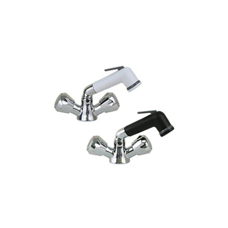 Scandvik Faucets - Combo Fixtures Standard Trigger Combo - White Handle w/ 5' Chrome Flex Hose