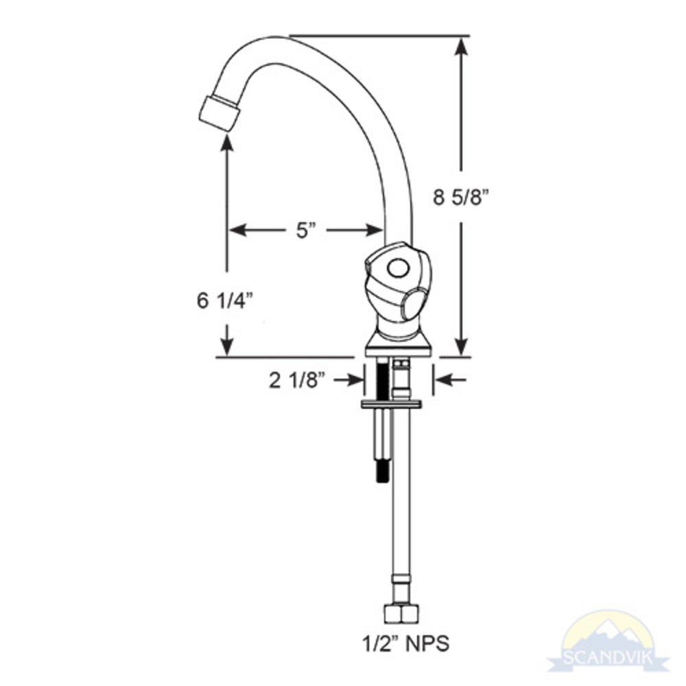 Scandvik Faucets - Galley Classic Swivel J-Spout Mixer_Additional1