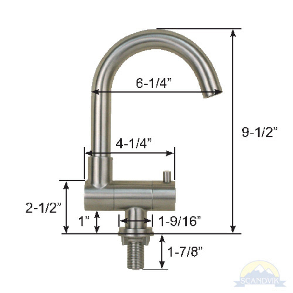 Scandvik Faucets - Folding J-Spout SS , Swivel Spout, COLD WATER TAP_Additional1