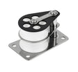 Schaefer Flat Base Aluminum Double Cheek Block 1 7/16 in. (37 mm) Dia. Sheave