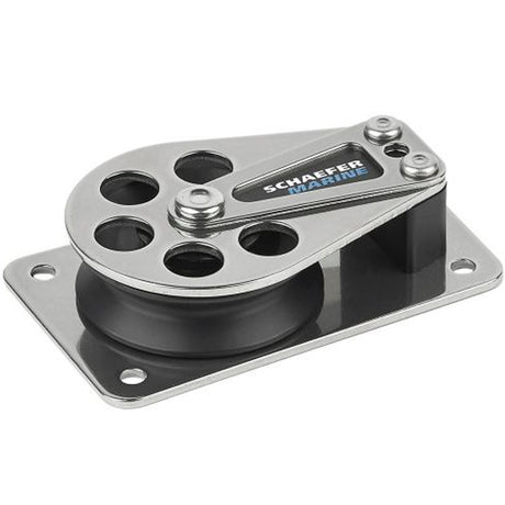 Schaefer Flat Base SS Single Cheek Block / Delrin 2 in. (51 mm) Dia. Sheave