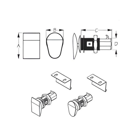 Sea-Dog Push Button Cabinet Latch - Oval_Additional1