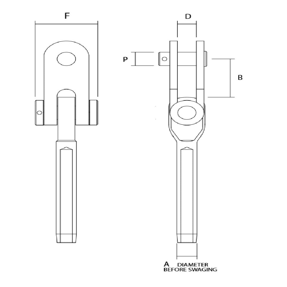 Sta-Lok Swage Eye Toggle - 3/4" Pin 12 mm Wire_Additional1