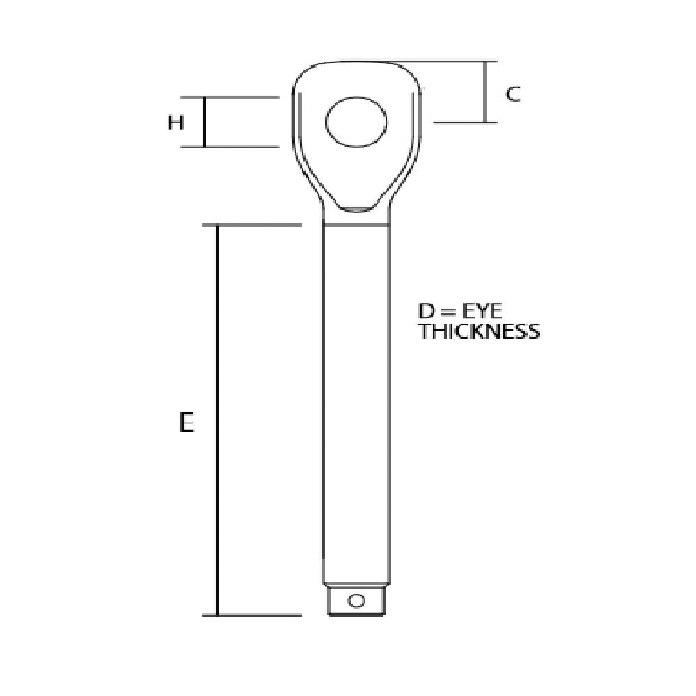 Sta-Lok Threaded Eye End Machined Left Hand - 1" UNF_Additional1