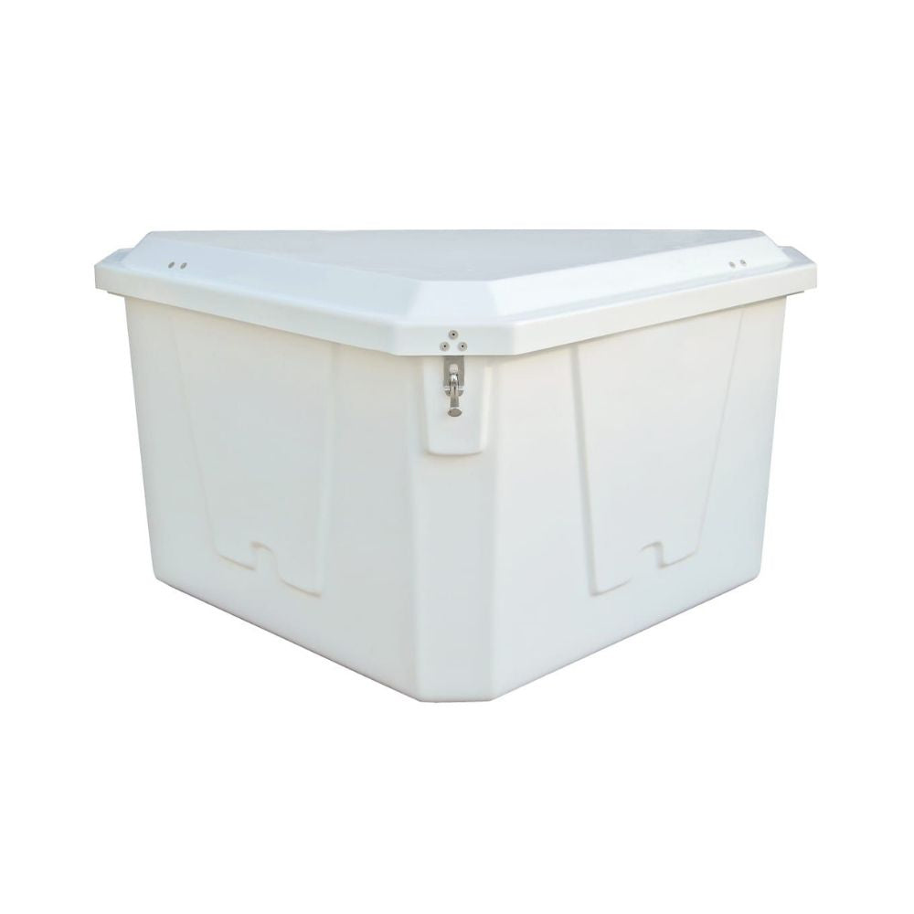 Taylor Made Stow 'N Go Dock Box - Triangle 27.5" x 54" x 33" (White)