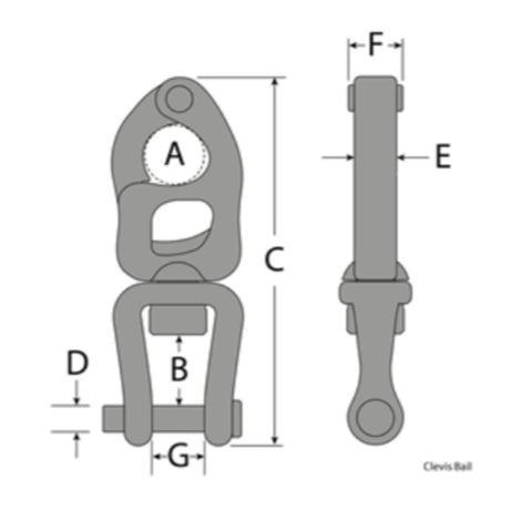 Tylaska T5C Clevis Bail Snap Shackle 6 mm pin_Additional1