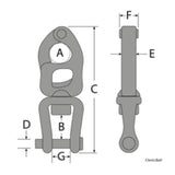 Tylaska T5C Clevis Bail Snap Shackle 1/4 in. pin_Additional1