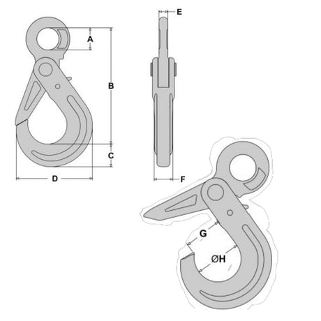 Tylaska LH10 Eye-Type Self-Locking Hook Powder Coat Yellow_Additional1