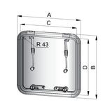 Vetus Hatch Altus Escape Category AII (627x627mm Cut Out) - White Frame / Opaque Lens_Additional1