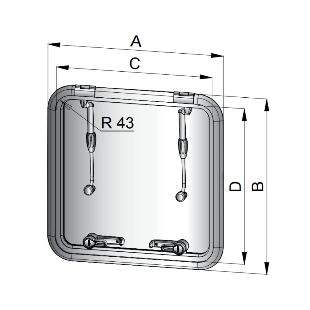 Vetus Hatch Altus Ventilation Category AII (260x260mm Cut Out)_Additional1