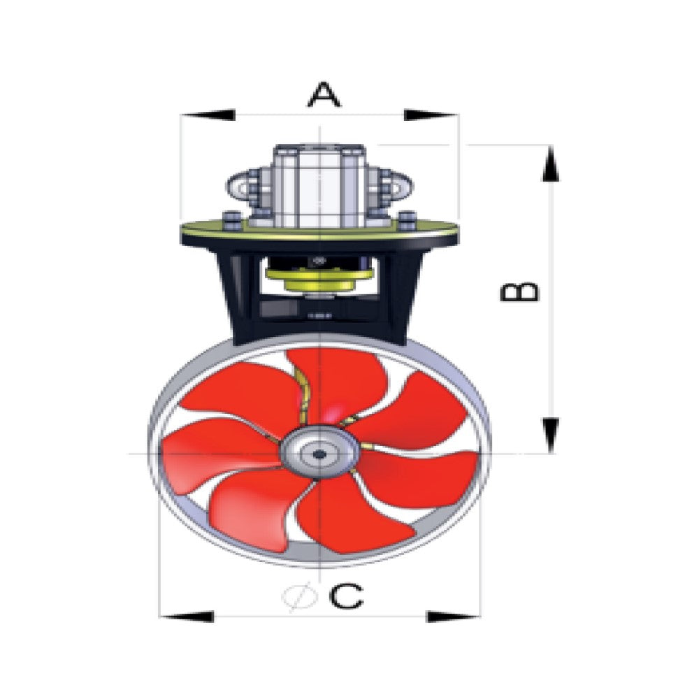 Vetus Hydraulic Bow Thruster 352 lbf (160 kgf)incl. Hydro Motor 9.5 kW, for Tunnel 9 7/8 "._Additional1