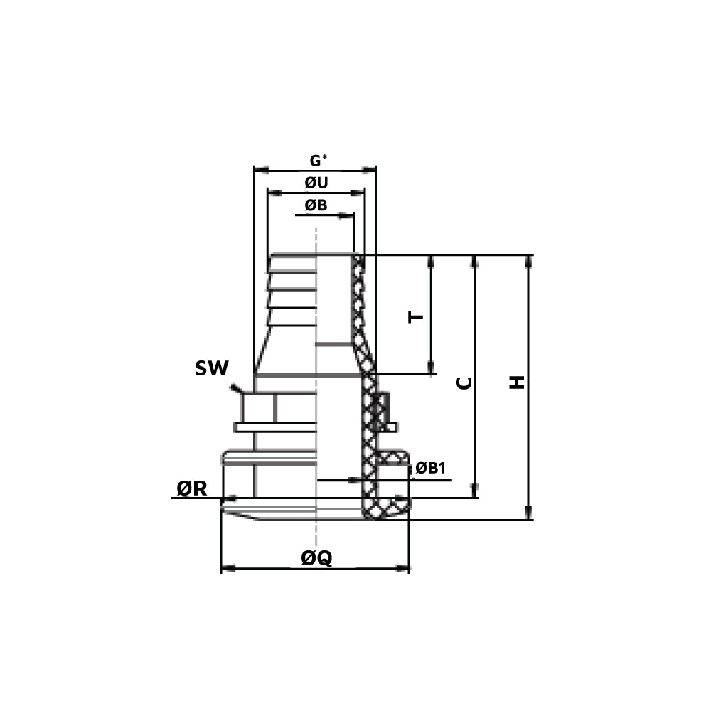 Vetus Delrin Skin Fitting G1 1/2, for Hose 1 1/2"_Additional1