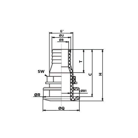 Vetus Delrin Skin Fitting G1 1/2, for Hose 1 1/2"_Additional1