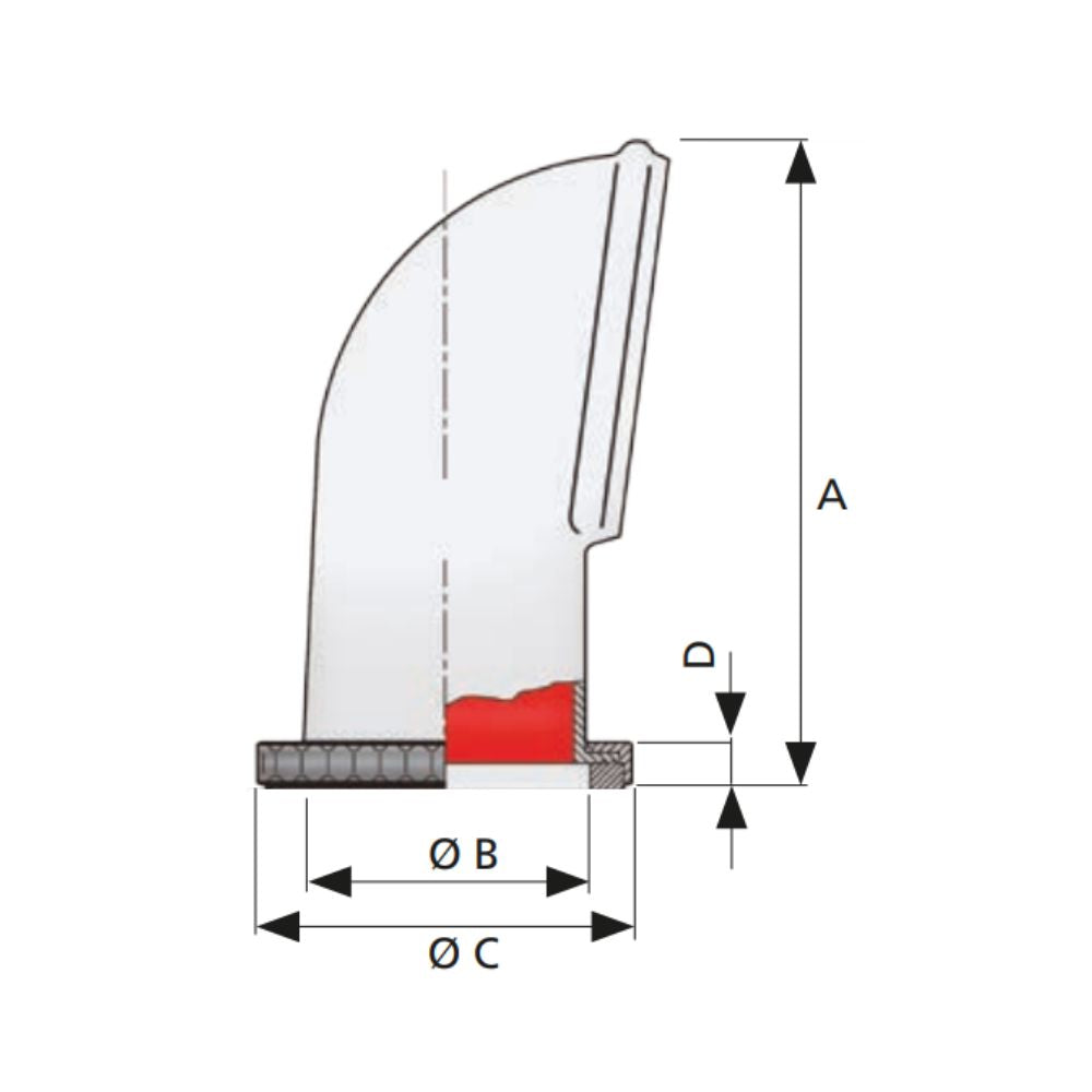 Vetus Cowl Ventilator Jerry Stainless Steel - Red Interior 75mm (Removable)_Additional1