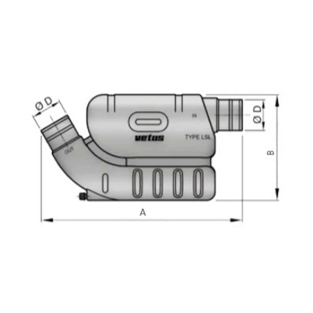 Vetus Exhaust Waterlock - Plastic Waterlock Type LSL 2 3/8"_Additional1