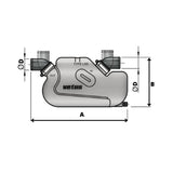 Vetus Exhaust Waterlock - Plastic Muffler Type LSSA 1 9/16", with Rotating Inlet and Outlet_Additional1