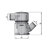 Vetus Exhaust Waterlock - Plastic Waterlock Type MGP Inlet 4" - 45 Degrees, Outlet 4"_Additional1