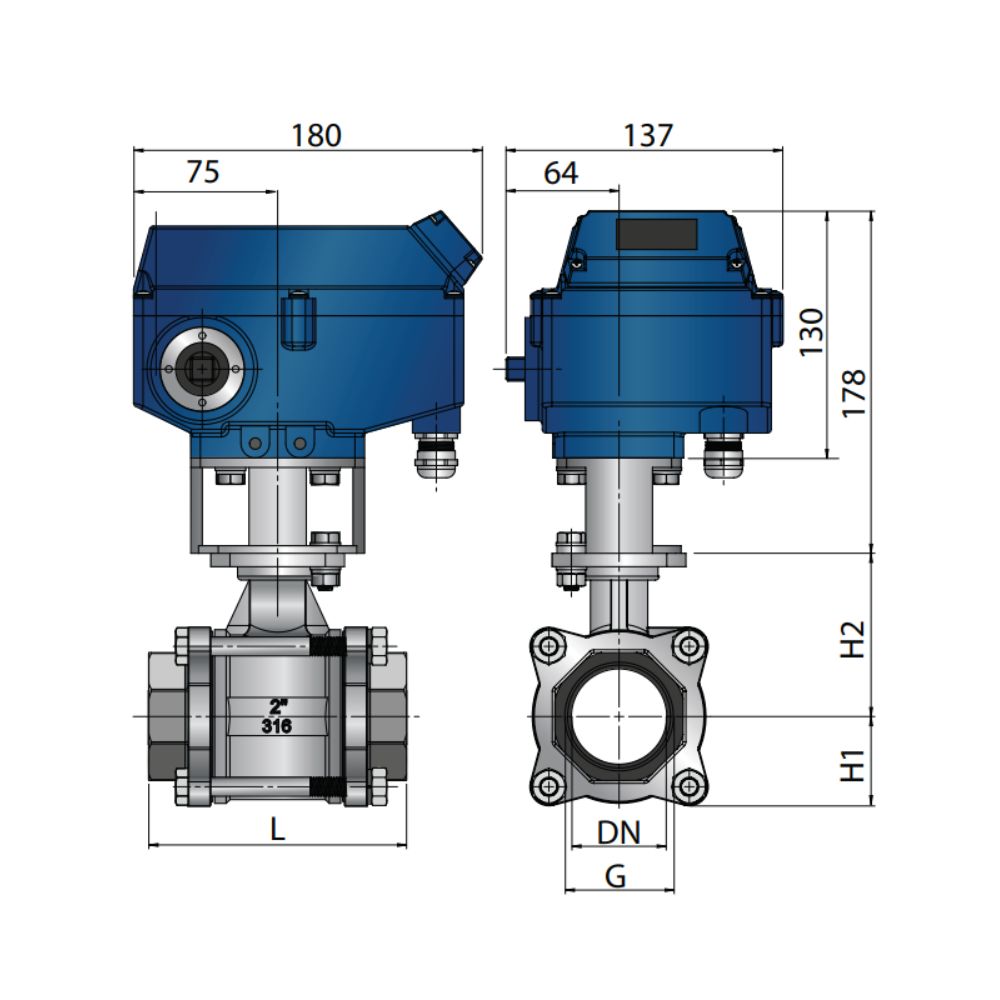 Vetus Motorized Ball Valve 24V - 316SS - 2"_Additional1