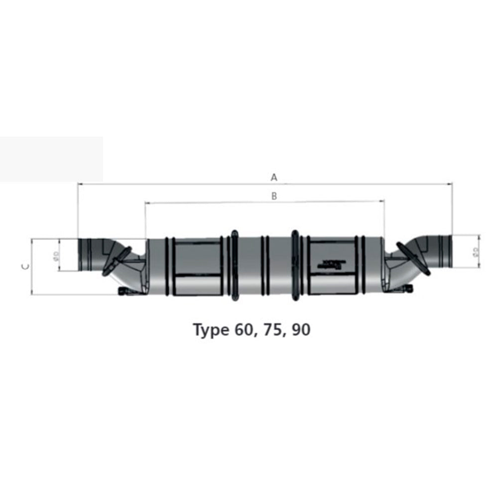 Vetus Exhaust Waterlock - Waterlock Type NLP3 / Muffler 3 Chambers40 MM_Additional2