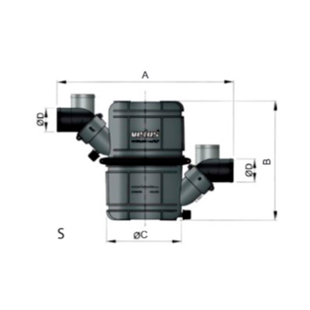 Vetus Exhaust Waterlock - Waterlock Heavy Type NLPHD 45 MM_Additional1