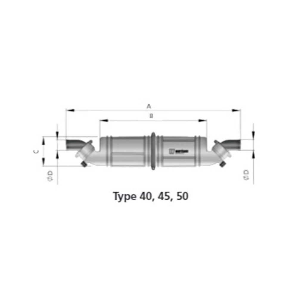 Vetus Exhaust Waterlock - Horizontal Waterlock Type NLPH 40 MM_Additional1