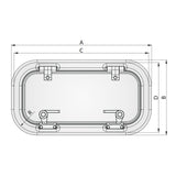 Vetus Porthole PA Category AIII (297x162mm Cut Out) - White Frame / Opaque Lens_Additional1