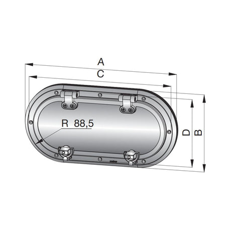 Vetus Porthole PMS Category AI (366x177mm Cut Out)_Additional1