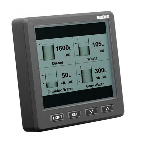 Vetus Display for Level-Readout through bus - System of Max 4 Tanks