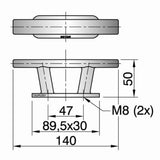 Vetus Stainless Steel cleat Type TAURUS 1, Length 5 1/2"_Additional1