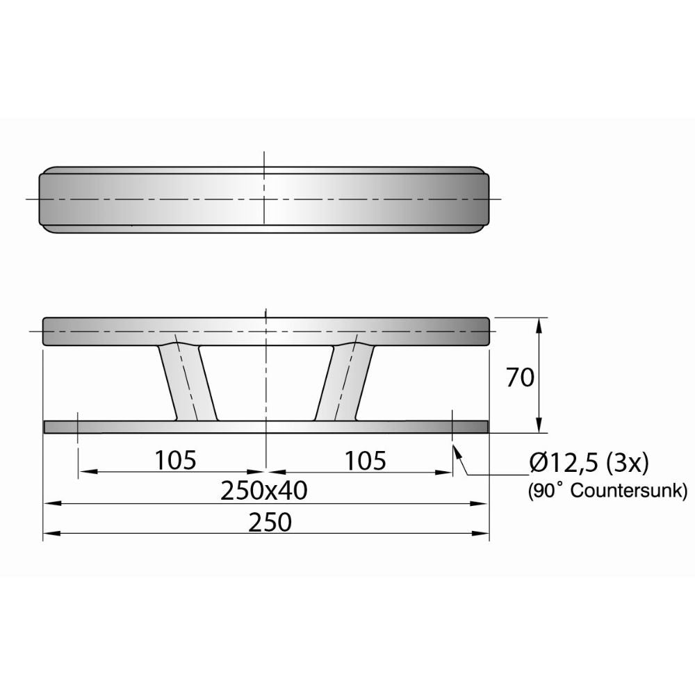 Vetus Stainless Steel cleat Type TAURUS 7, Length 10"_Additional1