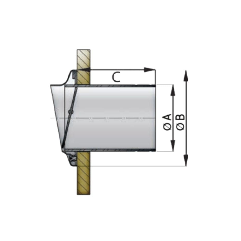 Vetus Stainless Steel Transom Exhaust Connection 4"_Additional1